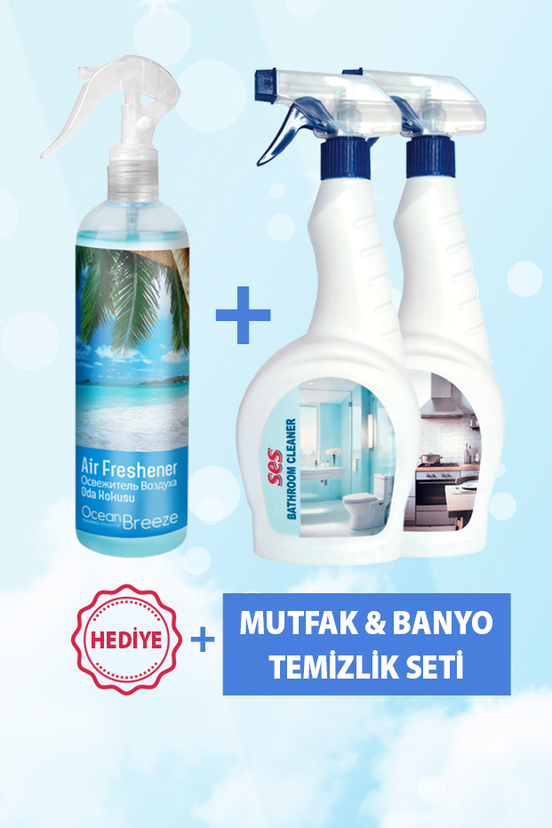 Mutfak ve Banyo Temizlik Seti. Yağ ve kireç çözücü (Oda Spreyi Hediyeli)