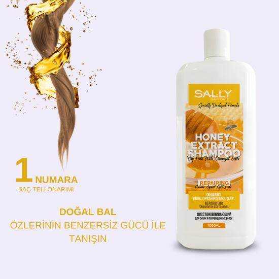 Bal Özlü Şampuan- Hasarlı Kuru Saçlar 1 LT